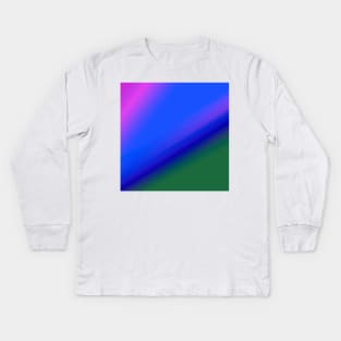 BLUE PINK GREEN TEXTURE Kids Long Sleeve T-Shirt